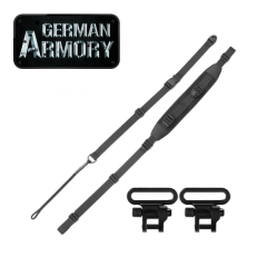 Premium Gewehrgurt Cordura Gewehrriemen mit Schnellspannschlaufe schwarz inkl. Riemenösen tactical