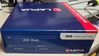 100St. Lapua Hülsen 260 Rem. - NEU