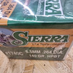 6,5mm-.264/140 grs #1740# Sierra HPBT Geschosse 500 stk# SSZ Berka