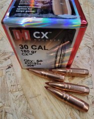 .30/.308/180grs CX bleifrei Hornady No. 301934 Geschosse 50 Stk.# SSZ Berka
