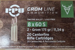 8x60 S/175 grs. PPU Z-Grom Bleifrei 20 stk. A-648 # SSZ Berka