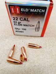 .22/.224/52grs ELD Match Hornady No. 22491 Geschosse 100 Stk. #