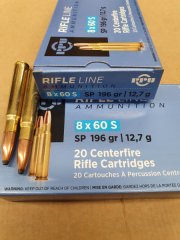 8x60 S/196 grs. Teilmantel PPU 20 stk. A-474#