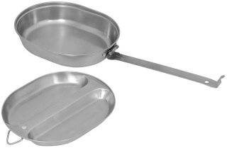 US Army Essgeschirr Kochgeschirr Edelstahl, Pan Mess Kit 2-teilig