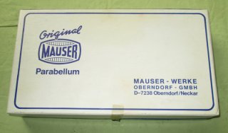 Original Mauser Parabellum Karton für Pistole P08 zum 75-Jahre Jubiläum der 08-Pistole