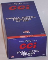 1000St. CCI Boxer-Zündhütchen - SMALL Pistol - #No. 500 -