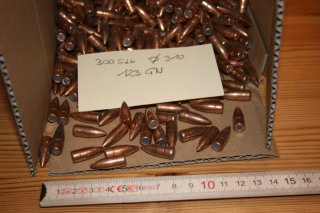 Geschosse FMJ,Ø.310, Gewicht 123 Grain