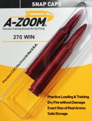A-ZOOM Pufferpatronen Exerzierpatronen .270 Winchester Jagdkurs Jägerprüfung 2er Pack ROT ALU #12224