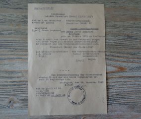 WH DOKUMENT/URKUNDE STUTTGART