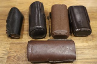 Konvolut 5 teils neuwertige Mündungsschoner Leder