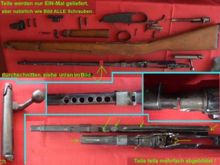 Carcano M38 Karabiner : Schaft, Kleinteile und der Rest als Waffenschrott
