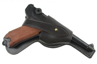 Wehrmacht Luftwaffe Elite Fallschirmjäger 01 Pistolentasche P08, Holster Rindleder braun