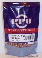 100St. PRVI Geschosse .22(.224) - 55 - SP- B-132