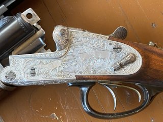 Krieghoff Neptun Dural Seitenschloß-Drilling 7x75R v. Hofe 16/70 Handspannung 2,5-9x50 Nickel