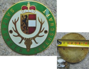 Alte Autoplakette „Salzburger Jägerschaft“
