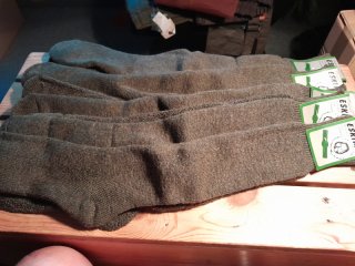 Original Eskimo Vollfrottee Strümpfe 42/44 5 Paar olivgrün