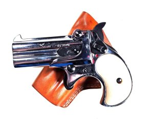 Derringer, Röhm, 15 S, .22lr, mit Holster