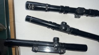 Konvolut 3x Vintage Zielfernrohr (Anschütz/Savage 4x, P.G. 4x20 Japan, Uniscope) für Luftgewehr / KK