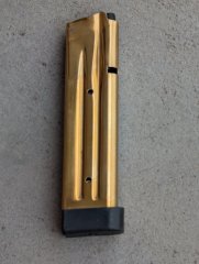 Magazin 140 mm für STI/SVI 9mm/38SA Gold Nitriert für Rechts und Linkshänder