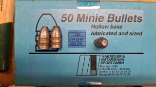 .450 Minie-Geschosse, 294grain.H&N 150St.