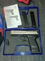 Röhm RG 96 Nickel mit Zubehör Schreckschusspistole 9 mm P.A.K. SRS RG96 vernickelt neu ungeschossen