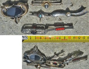 Posten antike Stabbroschen, Silber