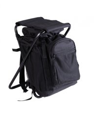 Ansitz Rucksack m. Klapphocker Schwarz 20 Liter – Angelhocker Angler
