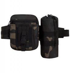 Brandit Taillengürtel "Allround" mit Tasche + Flaschenhalter - Dark Camouflage