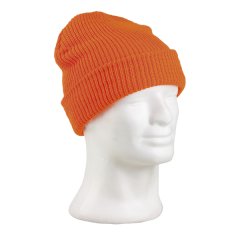 Rollstrickmütze Orange - Polyacryl - Unigröße - Wintermütze oder für kalte Tage