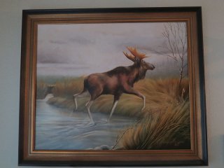 Professor Otto Schmethüsen, Jagdgemälde „Elchbulle“ 70x61cm