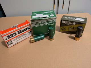 Konvolut Munition 16/70 34Stk. und 20Stk. .222 Remington .243Skadi