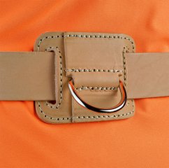 1 x Leder Lasche für Hundeführergürtel mit Aufnahmering für Hundeleinen | bis 4cm breite Gürtel geei