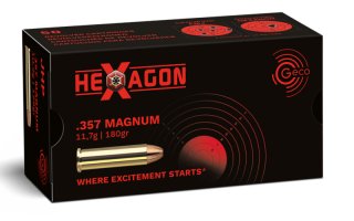 50 Schuss GECO .45 AUTO ACP HEXAGON JHP Hohlspitz Präzisionsmunition 200gr 13g Fangschuss + Sport