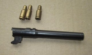 Original Radom-Pistolen-Lauf konvertiert in Kal. 4mmM20 und 3 Ladehülsen 4mmM20