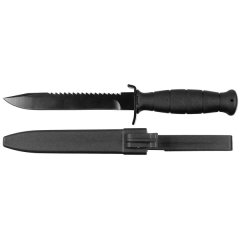 ÖBH Kampfmesser / Feldmesser 16,5/29cm MIT SÄGERÜCKEN - Glock - Nachbau - Schwarz mit Scheide