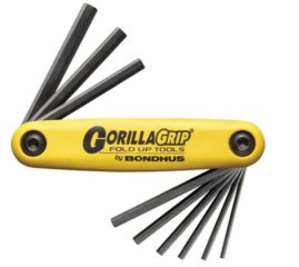 BONDHUS - GORILLA-GRIP - InnensechskantKlapphalter ZÖLLIG - 9-Schlüsselgrößen: 1/16-5/64-7/64-1/18..