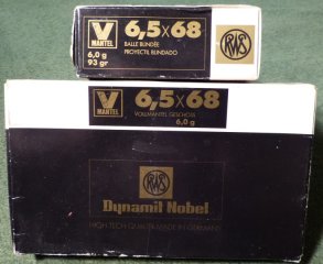 6,5x68 RWS 6 g Vollmantelpatronen aus optimale kühler und trockener Lagerung