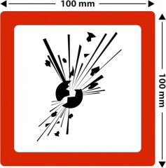 Gefahrgutaufkleber GHS 01 - Kennzeichnung Lagerstätte Pulver
