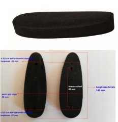SCHAFTKAPPER SCHWARZ Orangenschalenoberfläche 15 mm/ FULL RECOIL PAD BLACK Orange peel surface 15 mm