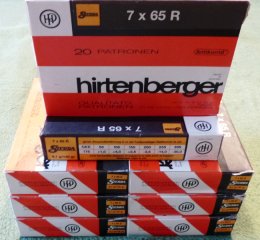 7x65R Hirtenberger mit 9,1g Sierra 140gr. Geschoß