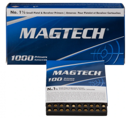 1000 Stück MAGTECH Small Pistol Boxer-Zündhütchen No. 1 1/2 NEU