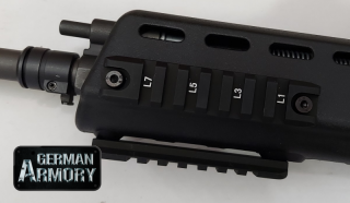 Picatinnyrails Montageschiene KWS IDZ G36 G36k G36c HK243 SL8 Bundeswehr Handschutz Frontgriff MP7