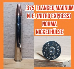 .375 Flanged Magnum N.E. (Nitro Express), NORMA Nickelhülse, Deko-Patrone