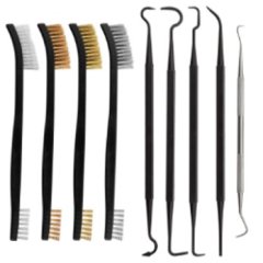 9 teiliges Waffenpflegeset Bürsten und Haken