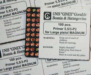 100St. | 100x GINEX Zündhütchen Large Pistol Magnum 5,5/3-P2 LPM L.P.M.> ähnl. CCI #350 Federal #155