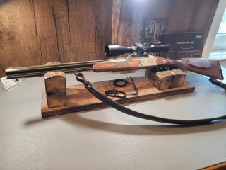 Blaser ES 70 Bockbüchsflinte mit Einstecklauf .22 Hornet Schwenkmontage Zielfernrohr Leuchtpunkt