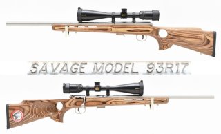 SAVAGE Stainless Repetierer Modell 93 BTVSS Kal .17 HMR mit Lochschaft & NIKON Monarch ZF 4-16x50 SF