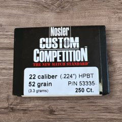 .224 52 gr HPBT Geschosse 250 Stück von Nosler Neu