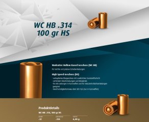 H&N Geschosse .314 WCHB HS 100gr. 500St. (.32S&W)