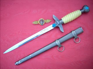 Luftwaffendolch LOD + Frontflugspange in Gold, Dolch, Säbel, Degen, Messer, Bajonett